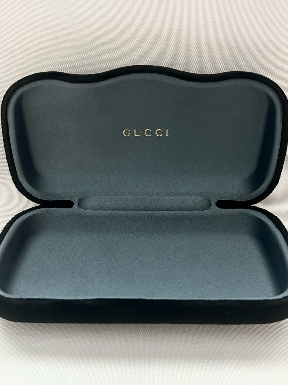 Gucci Navy Velvet Eyewear Case with Gold Logo